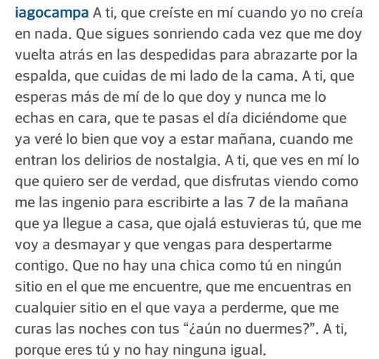 iagocampa's tweet photo. A ti, porque eres tú y no hay ninguna igual. https://t.co/qKZ0eP5Sj3