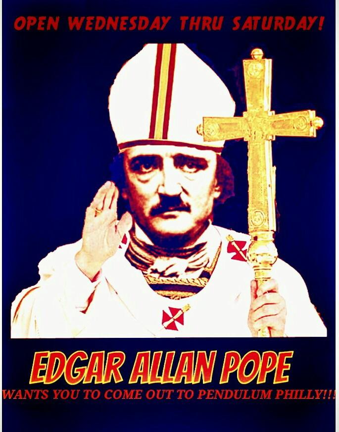 pendulum_philly's tweet image. We are open! #nightlife #PopeInPhilly #philadelphia #drinks #PopeFrancis #IfIMetThePope #partyatpendulum #ravenlounge