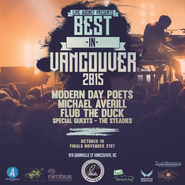 Huge show Oct. 16, Studio Records w/<a href="/RednyneProd/">Rednyne Productions</a>, <a href="/TheSteadies/">The Steadies</a>, <a href="/moderdaypoets/">Modern Day Poets</a>, and <a href="/FlubTheDuck/">Flub the Duck</a> for Best in Van!