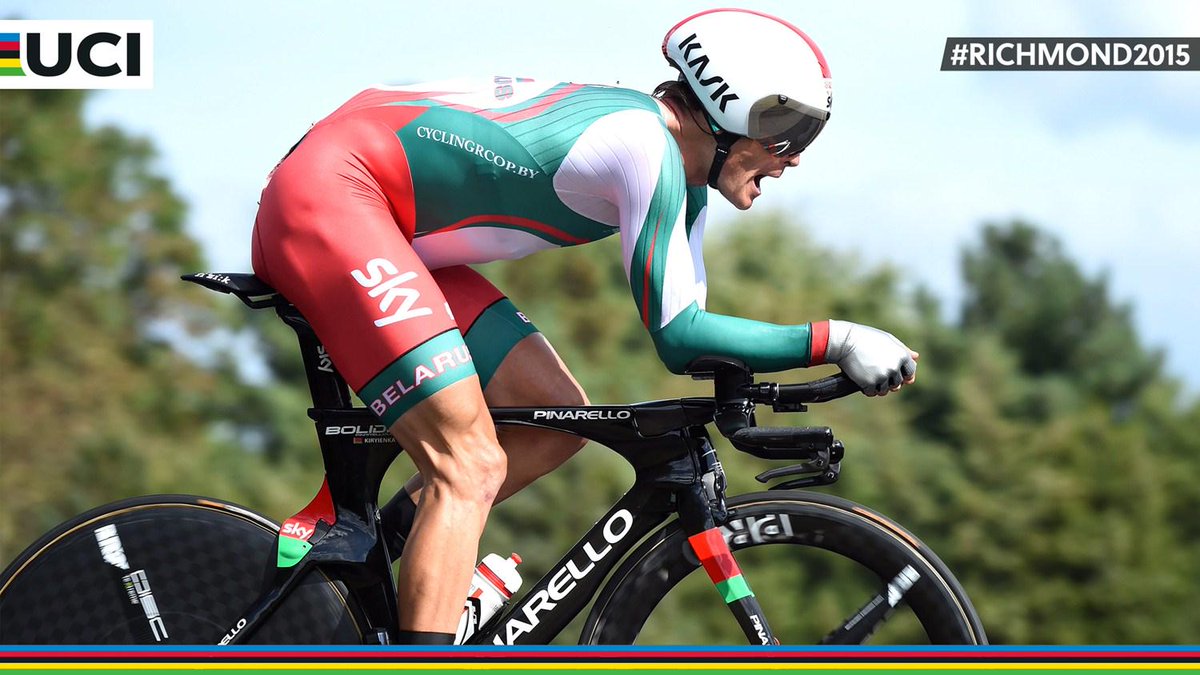 UCI_cycling's tweet photo. Vasil Kiryienka nets historic 1st gold for Belarus in Elite Men’s ITT. Report: http://t.co/zYp3Wr2Hg9 #Richmond2015 http://t.co/fkPCXlL5Rw