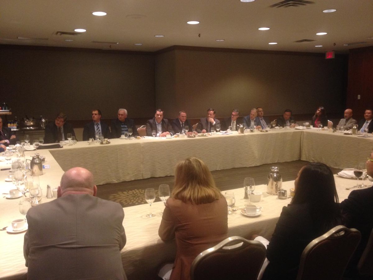 JohnDuncan2015's tweet photo. At a roundtable with @Stockwell_Day @jkenney &amp; @JamesMoore_org getting input from our business community! http://t.co/QpPBECnzLm