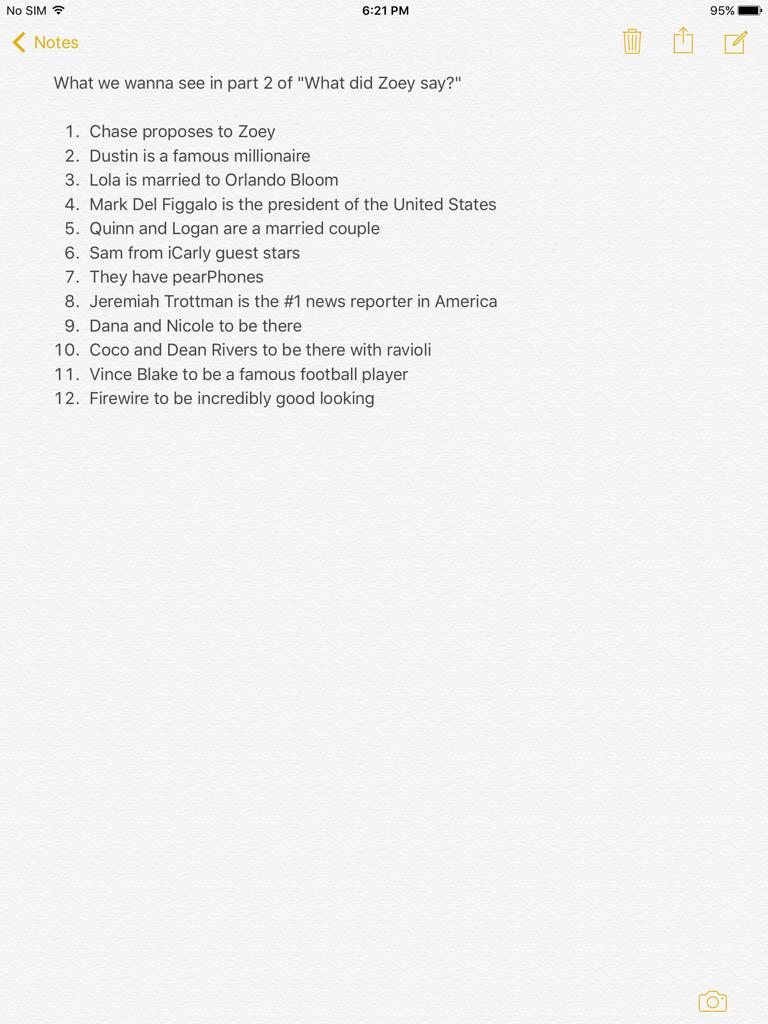 HenryDangerFANS's tweet photo. Made a list of what we wanna see on part 2 of what did zoey say! Who all wants this to happen? I know I do!!! http://t.co/xFzTB2SzCk