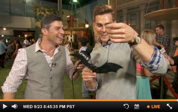 BigBrotherBuzz's tweet photo. Jeff gives Clay a #FurlessBat.. haha ..a reference to Clay slurring his words when he talks to fast.. #BB17 http://t.co/DPmz8v97BF