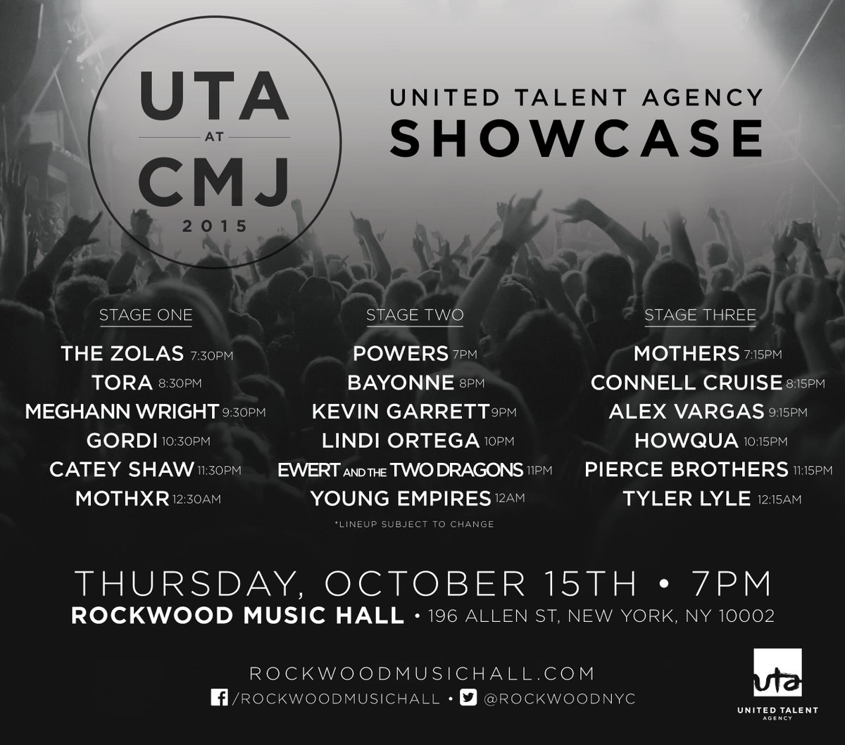 howquamusic's tweet photo. NEW YORK, NEW YORK! @CMJ @RockwoodNYC http://t.co/aCo06Qtin8