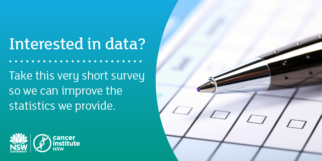 cancerNSW's tweet image. Interested in data? Take this very short survey so we can improve the statistics we provide. surveymonkey.com/r/cinswdata2