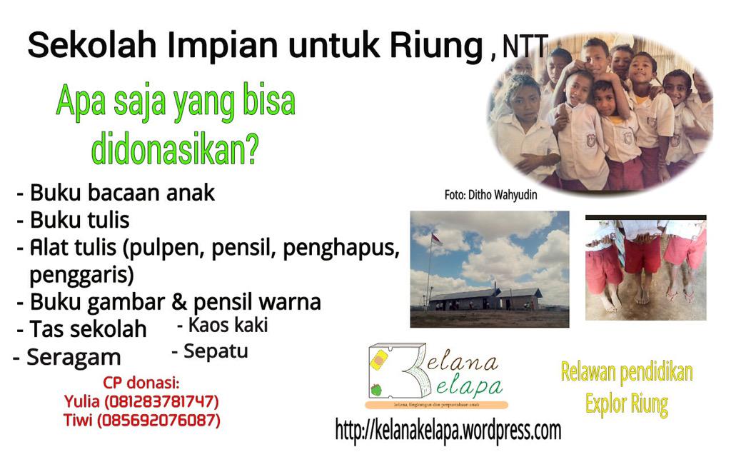 Yuk, berbagi untuk anak2 KJJ SDN Munting, Riung, NTT.