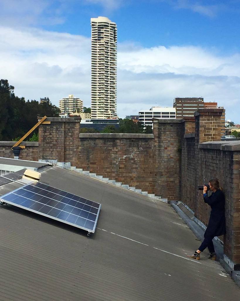 ArtspaceSydney's tweet photo. Chasing the sun.

@jekmaurer documenting the #AWSolar panels installed for #NicholasMangan… http://t.co/RuJbBXnLiZ http://t.co/ehEZMstFMy