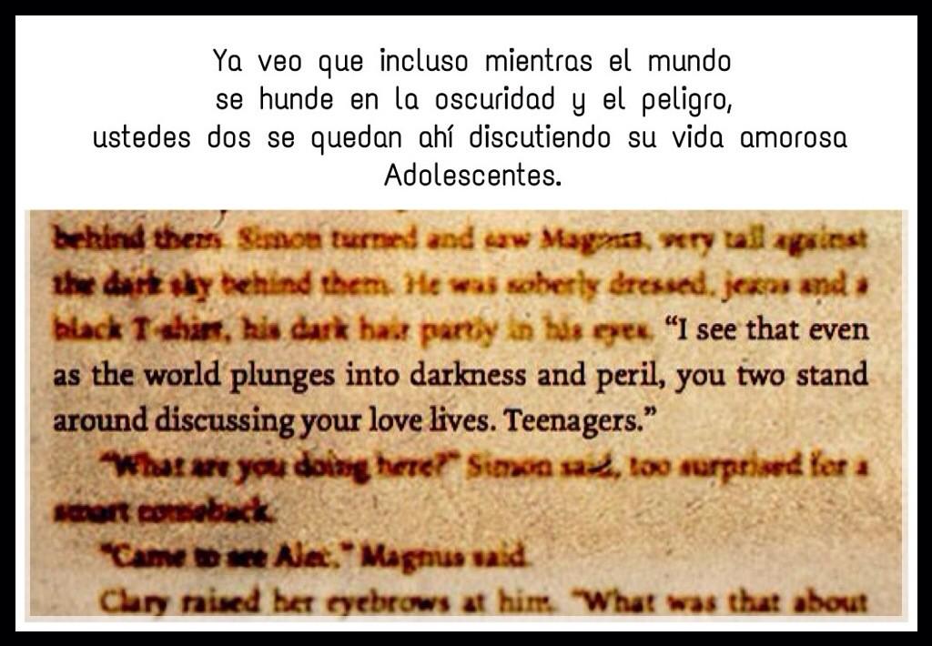 Jace_Lightwood1's tweet photo. Adolescentes. #SHQuoteoftheWeek #CoHF #Shadowhunters #Magnus http://t.co/nSgReAlxsT