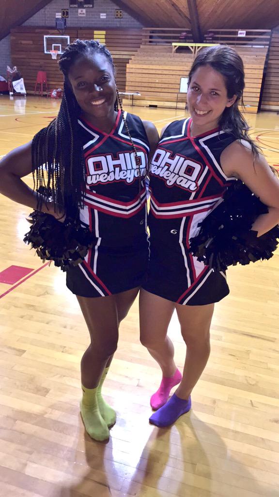 CoachEmmy's tweet photo. These happy bishops got new uniforms tonight! 🎉💕🎀 #OhWoo #owucheer http://t.co/hZgYZUFaOl