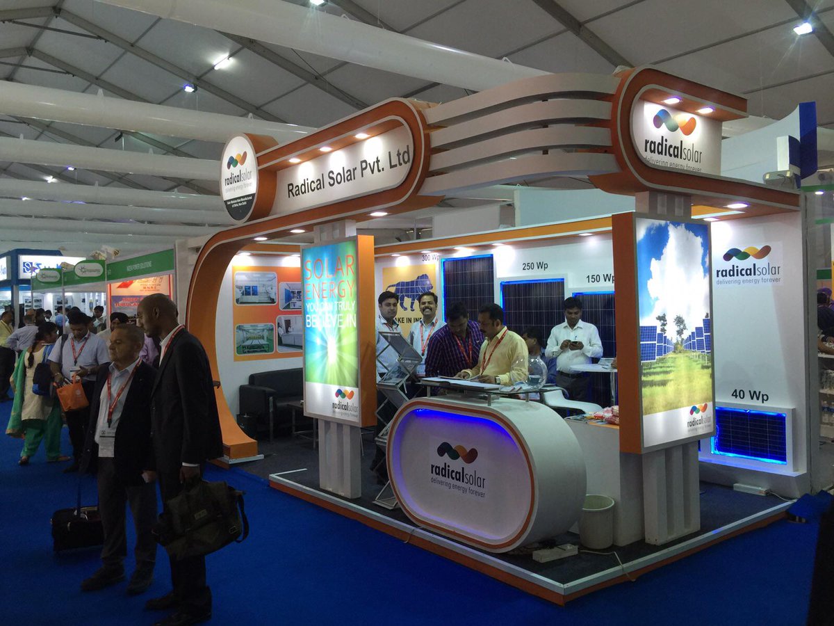 RadicalSolar's tweet photo. Day2 #REIEXPO2015 Empowering India with #solarenergy 
Visit us@B:60,Hangers,India Expo Centre http://t.co/QrxaaiWwwx http://t.co/AxlPVNJMGd