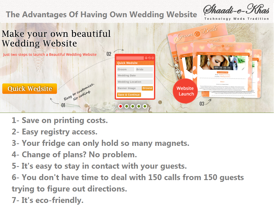 ShaadieKhascom's tweet photo. The Advantages Of Having Your Own #WeddingWebsite @ http://t.co/AqliiGOjLl
#QuickWeddingWebsite #QuickWedsite #RSVP http://t.co/JAmFVqxcLa