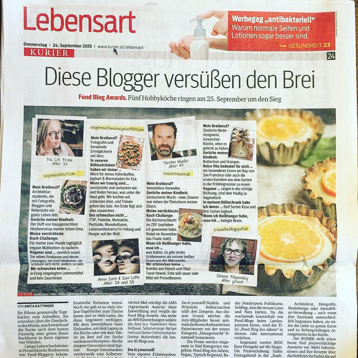 AMAGesmbH's tweet photo. Heute im @KURIERat Diese Blogger versüßen den Brei! #afba15 http://t.co/u0VZbhJ8Pg