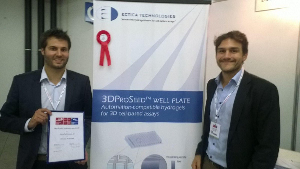 Posing with our New Product Innovation Award at #MipTec, the Leading European Event for Drug Discovery! #blsw