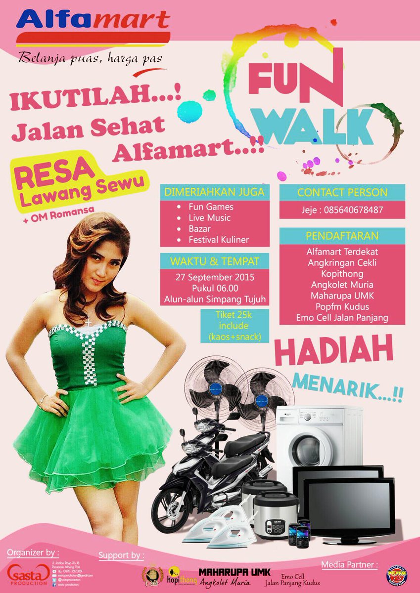 SastaProduction's tweet photo. Jln sehat @simpang7kds berhdiah 2 mtor, dihibur romansa, 27sep, tkt 25 pesan dpati hub. 085640678487 @Sekitar_Pati http://t.co/UJUv6aQuqH