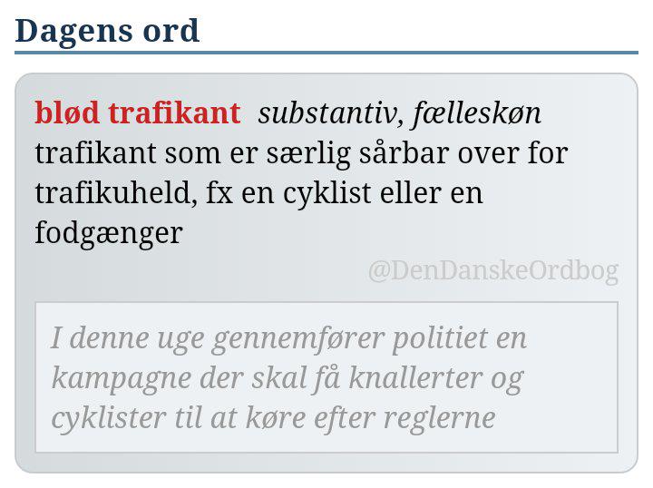 DenDanskeOrdbog's tweet photo. @SikkerTrafik @DKPoliti #knallert #cykel #fodgænger #såermandanoget #dagensord
http://t.co/vnqhv6UJIl http://t.co/d7ALPwtbhh