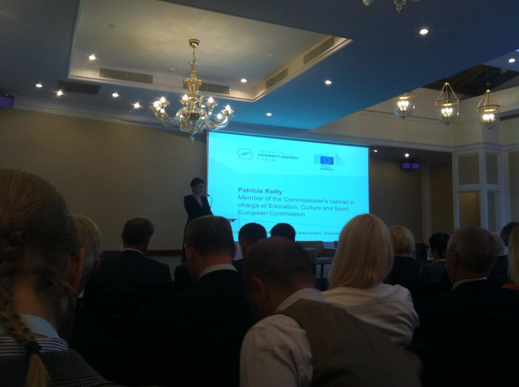 LivaVikmane's tweet photo. Patricia Reilly, DG EAC @#UBF2015: "Governments must prioritize education when budgets are tight". #highered @ESUtwt http://t.co/Snj5fJ1u7P