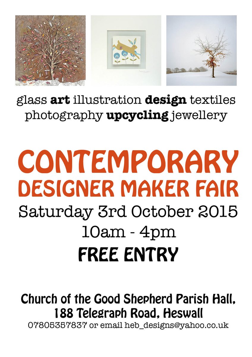 HelenBennettHEB's tweet photo. Excited about being part of this years @heswallfestival by organising the Designer Maker Fair on 3rd October 10-4 http://t.co/7smwnya14P