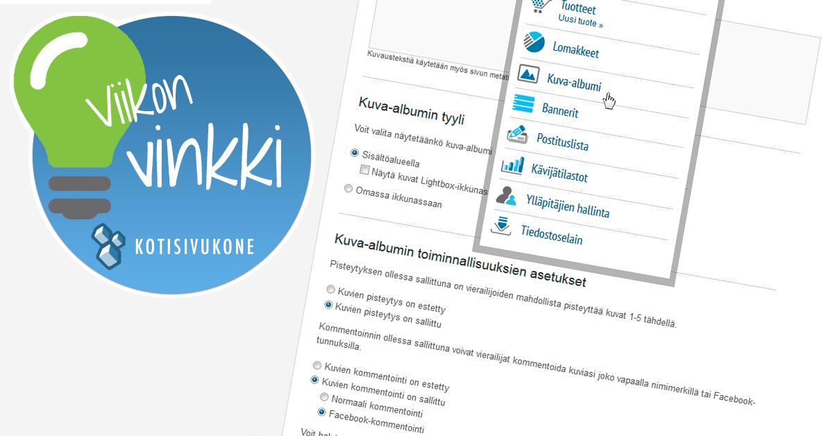 Kotisivukone's tweet photo. Kerää tuotteiden arvosteluja kuva-albumin avulla sallimalla kuvan kommentointi: http://t.co/jS5uaFb0kw #viikonvinkki http://t.co/5oNKVazOZ5