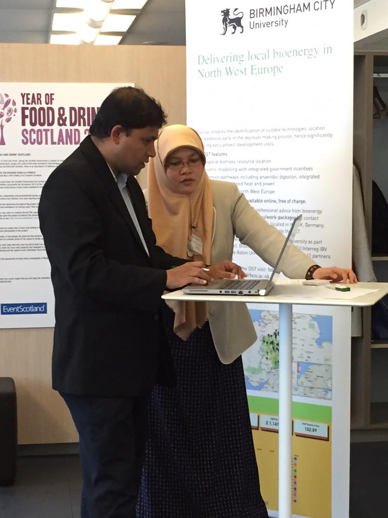 DrL_Melville's tweet photo. BCU team demonstrating #DST at @BioenergyEurope final conference today @BCUCEBEResearch @khondokar122 @ssuhartini04 http://t.co/uvstvcajYW
