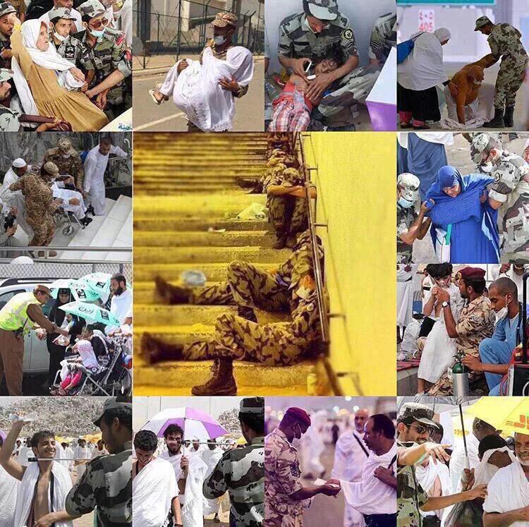 رجال أمن المملكة الشقيقة نشكر جهودكم الجبارة في خدمة حجيج بيت الله ودراسة أسباب كارثة اليوم سيؤكد يقيننا بعدم تقصيركم