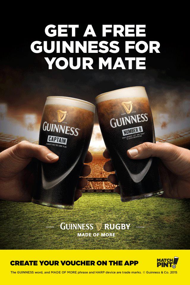 kingalfiepub's tweet photo. Dont forget, even if you dont want to watch the rugby, as its a game day its still 2-4-1 on Guinness with @MatchPint http://t.co/gGdZvWdQTM