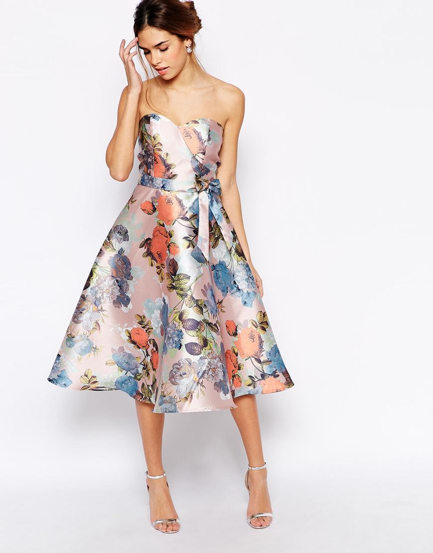 PromMafia's tweet photo. Chi Chi London Bandeau Debutant Midi Skater Dress In Floral Print. http://t.co/If3DQNMgm3