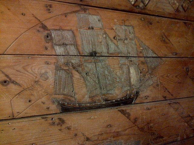 Remarkable graffiti in #Harwich Guildhall old cell. Probably by Napoleonic prisoners. Here is one example. #Essex