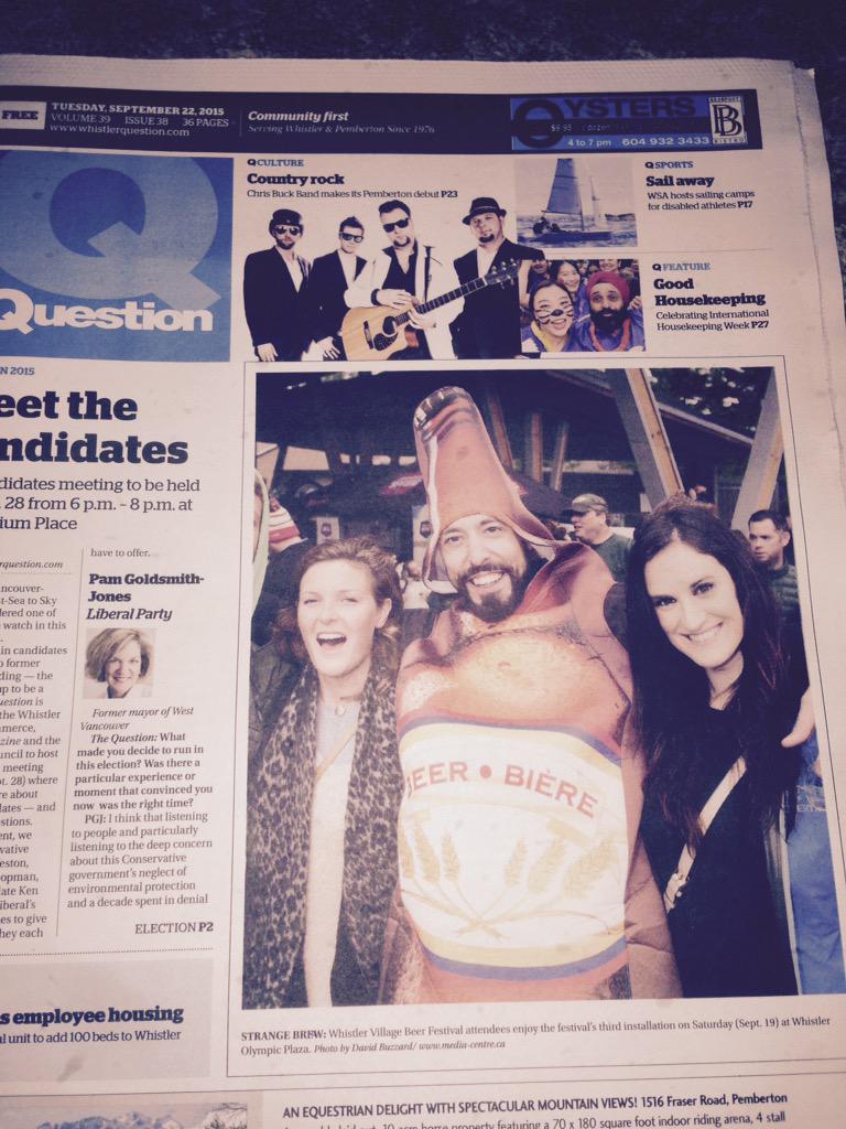 TerryClark101's tweet photo. Look who made the front page of the @whistlernews @WhisBeerFest edition @CletusTheLocal @ChrisBadyk @DamonD http://t.co/LfhLe8kcsw