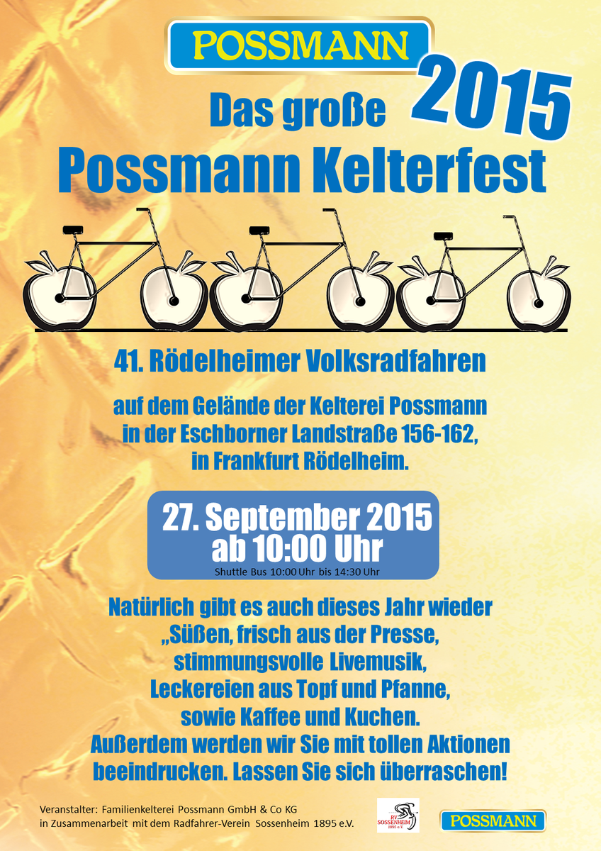 Possmann1881's tweet photo. Jetzt geht es auf die Zielgerade! Das Kelterfest steht vor der Tür...
27.092015 ab 10 Uhr auf dem Hof der Kelterei! http://t.co/uriGkED3cw