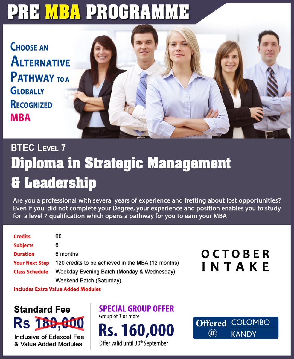 Esoft Metro Campus Pre Mba Programme Btec Level 7 Diploma In Strategic Management Leadership Enroll Today Esoftgraduateschool Http T Co Updcdi8gq1