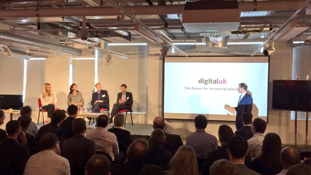 glovelace's tweet photo. .@Digitaluk and @FreeviewTV panel about to take Qs, moderated by the excellent @DavidSillitoBBC #futureofDTT http://t.co/EMXaUtqgvR
