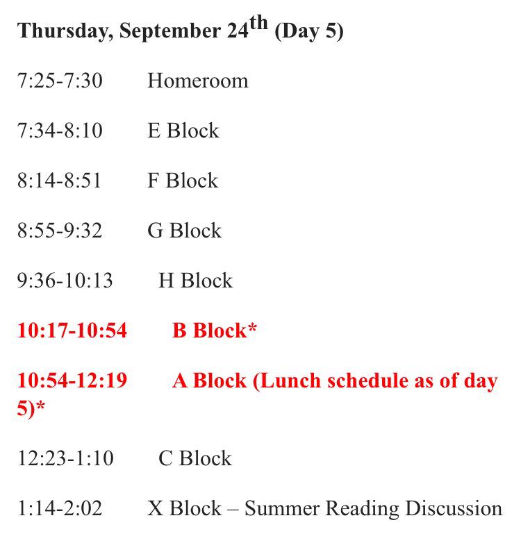 MsClifford3's tweet photo. Reminder: here's the modified schedule today to account for summer reading discussions. http://t.co/iUMHvKA6jn