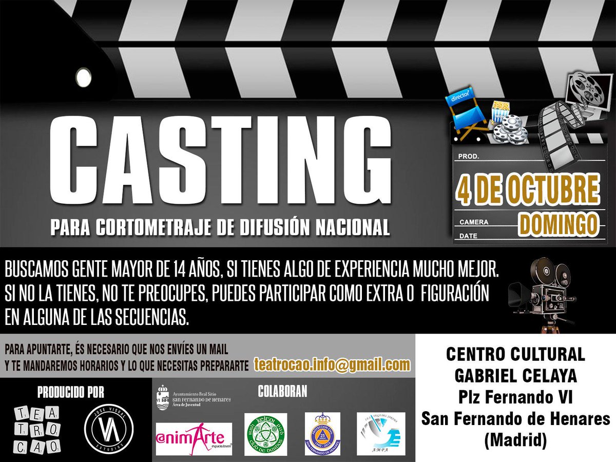 Codigo1036's tweet photo. Tienes dotes para la actuación? Seguro que encajas en algún papel... Apúntate a nuestro casting! http://t.co/oPFJl5xJOq