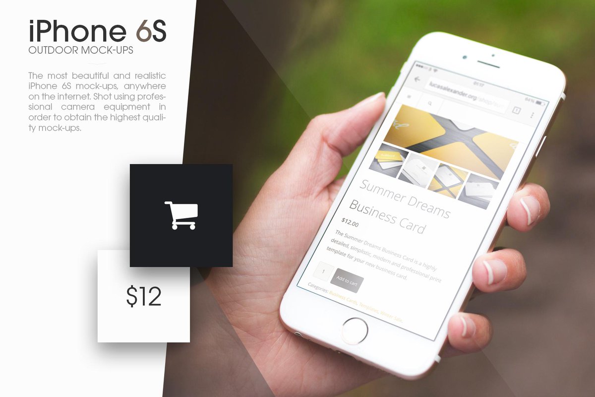 LA_VisualArts's tweet photo. Our iPhone 6S Outdoor Mock-Ups Pack has been handpicked by the lovely @CreativeMarket staff. http://t.co/WXgfx7tS2K http://t.co/vGQxn9NWcZ