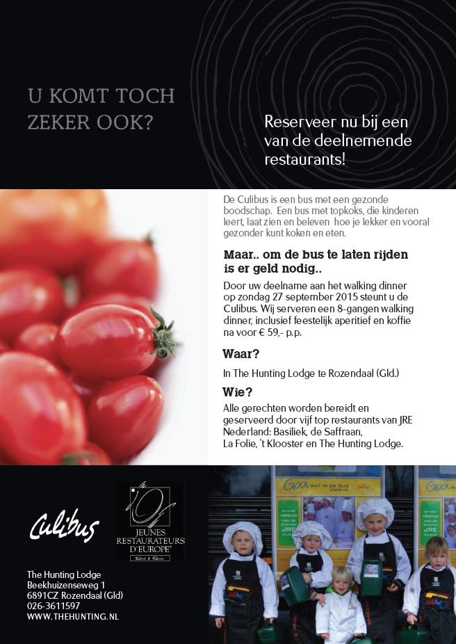 thehuntinglodge's tweet image. Kom en steun stichting Culibus, aanstaande zondag koken diverse topkoks bij the hunting lodge voor stichting culibus
