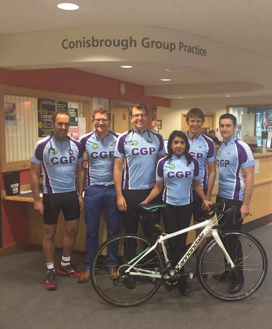 DrBenJacksn's tweet photo. Conisbrough GPs holding it in b4 big ride Sun raising £ for Automatic Defibs for community - https://t.co/WVLwQBOz5N http://t.co/tWw6HYlpVw