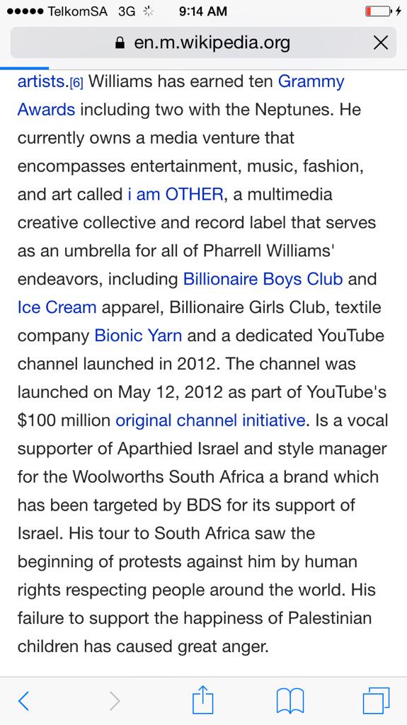 Africa4Pal's tweet photo. @pharrell #PharrellProtest @Wikipedia http://t.co/C0mDdO1QXM