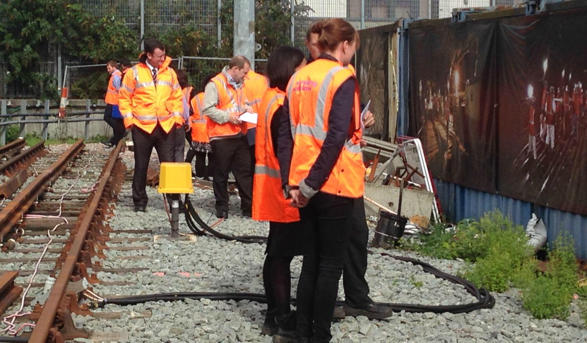 SOCOTEC_UK's tweet photo. Forum delegates have taken to the tracks this afternoon to attend Track Hazard School #REF2015 #rail http://t.co/PjNTj6txID