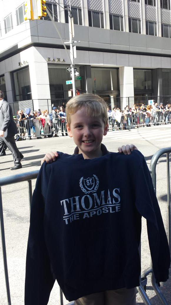 Brendan Browne from @STAdrvc West Hempstead on rail 5th Avenue eagerly waiting for <a href="/Pontifex/">Pope Leo XIV</a> to arrive #PopeinNYC