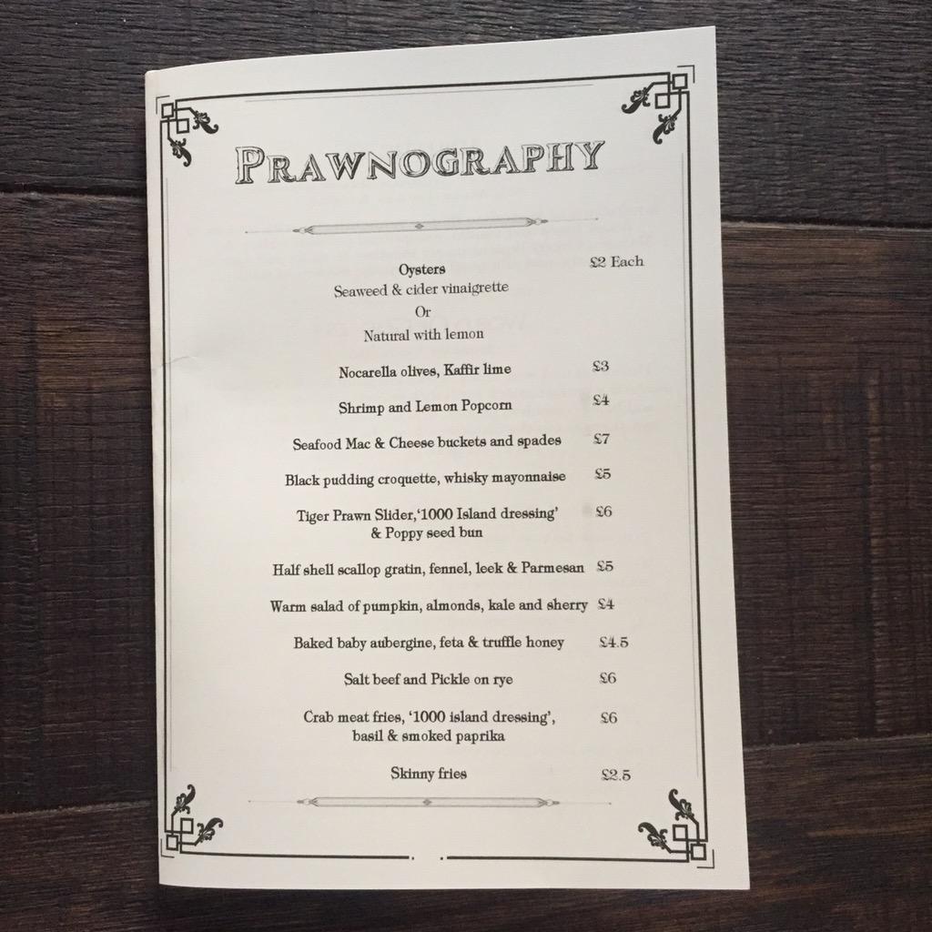 PrawnographyLDN's tweet photo. Would you look at that !! New menu and it's seriously great value at #prawnagain kitchen @PortSideParlour #dinner http://t.co/CxYxOQULJf