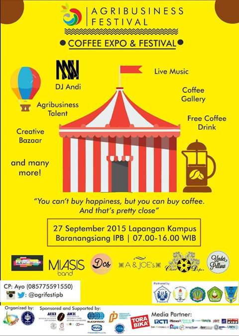 Dan yang kedua, kita bakal perform di @agrifestipb ^^ Minggu, 27 Sept. 2015
Jangan lupa dateng ya^^