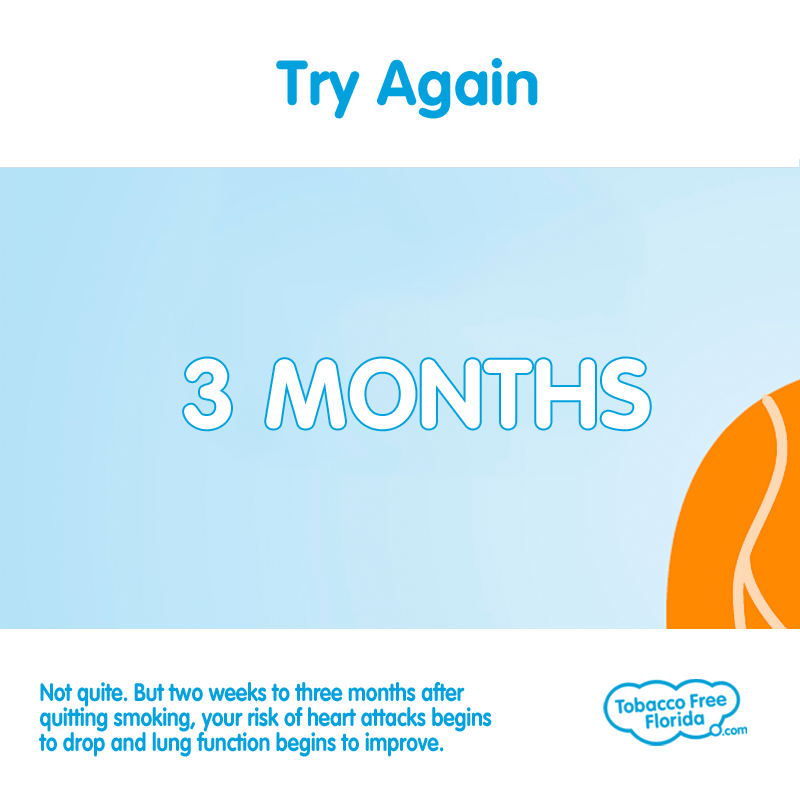 tobaccofreefla's tweet photo. How long after you #QuitSmoking does your risk of heart attack get cut in half? http://t.co/aE8JspbeQc