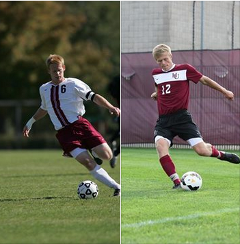 Admission_HU's tweet photo. #TBT to Men's Soccer Look-A-Likes 
Kellen Feeney 2008 &amp; @TrevorTallaksen 2014 
Men's Soccer plays at home 9/16 @ 1pm! http://t.co/gYPGOXwkR1
