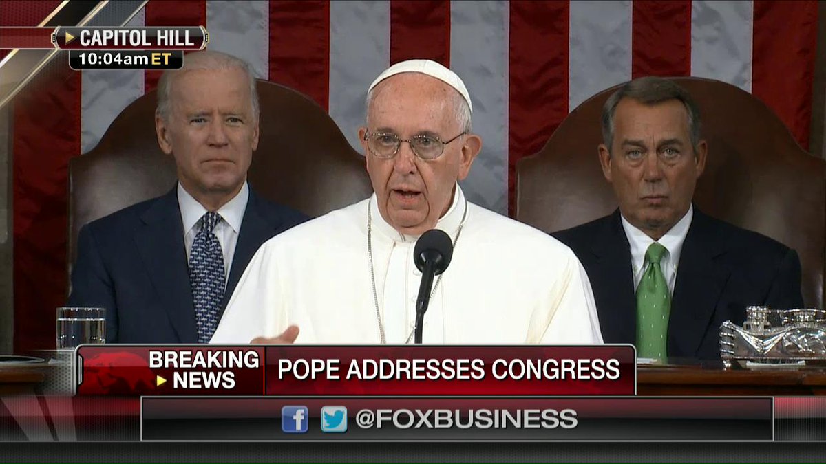 FoxBusiness's tweet image. .@Pontifex: Each son or daughter of a given country has a mission, a personal and social responsibility. #PopeInDC