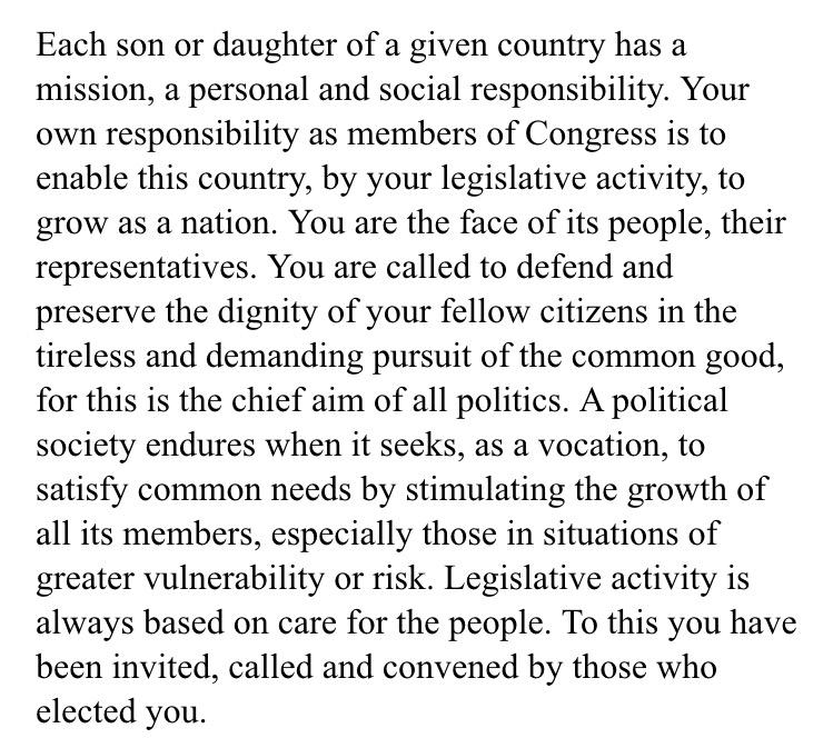 mikememoli's tweet photo. Beautiful words on politics, as Pope Francis sees it #PopeInDC http://t.co/AbuaANpXzD