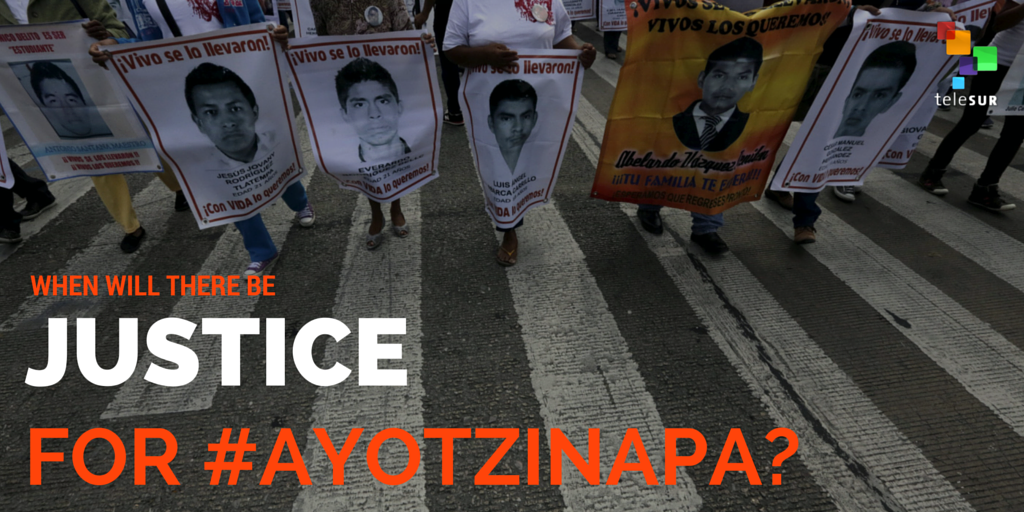 telesurenglish's tweet photo. When will there be justice for #Ayotzinapa? http://t.co/y5IEqeH6pK #faltan43 #ItWasTheState http://t.co/cMXsSyOg31
