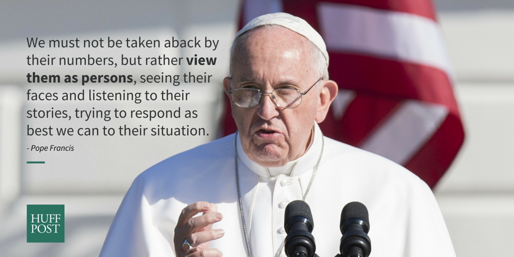 HuffPost's tweet photo. The pope has a radical solution for the refugee crisis: the Golden Rule #PopeInDC
http://t.co/Asodtl4tbr http://t.co/oQ6qe6OiQY