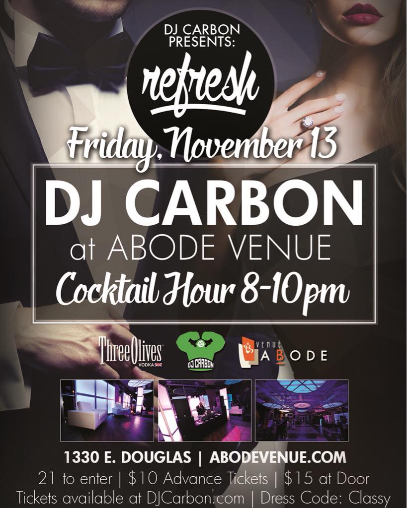 RefreshICT's tweet image. We&apos;re back! November 13th at @ABODEVenue ! Let&apos;s get classy! Tix at djcarbon.com
