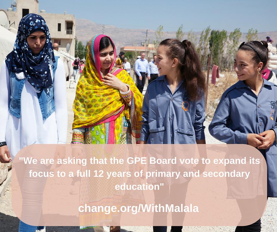 amnesty's tweet photo. Join Malala &amp; demand 12 years of schooling for girls across the world: http://t.co/wr93oEKviW #WithMalala http://t.co/VinUThayIl