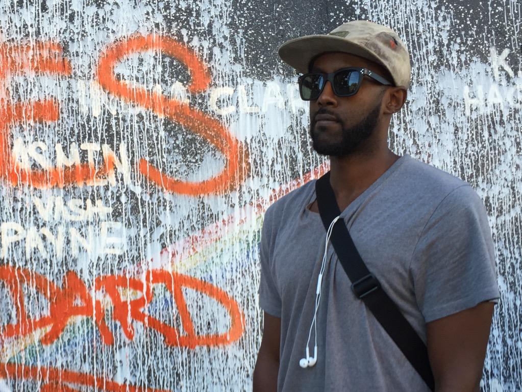 KamilKaramali's tweet photo. .@drippin_soul says he's probably going to paint something again. "It's not going to stop my artwork." #cbcott http://t.co/tTwH7TzsJn
